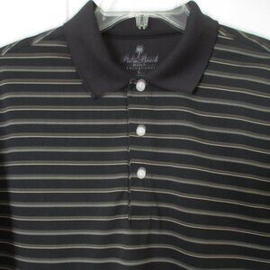 Palm Beach Golf Mens S/S Black Polo Shirt - Size Large
